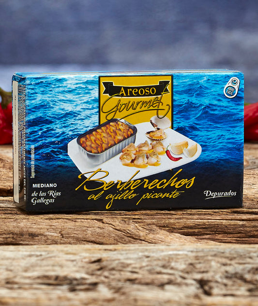Berberechos al ajillo picantes Areoso Gourmet