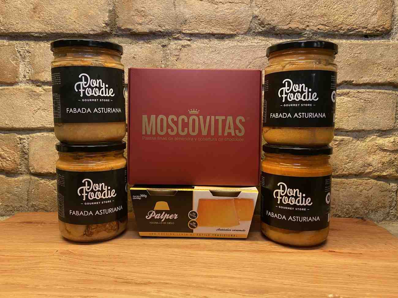 LOTE 27 - Fabada Asturiana (4uds), Tocinillo de Cielo (2uds) y Moscovitas