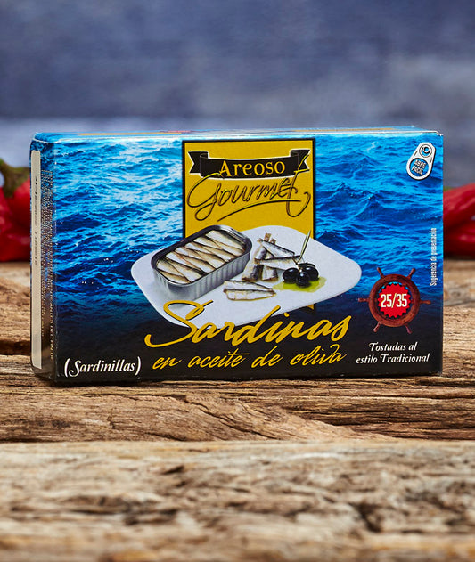 Sardinillas en Aceite de Oliva Areoso Gourmet 25/35