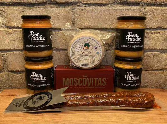 LOTE 25 - Fabada Asturiana (4uds), Chorizo de Toro, Queso Taramundi y Moscovitas