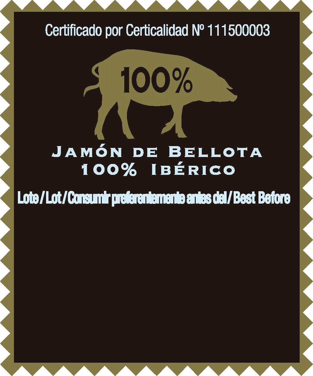 Jamón 100% Ibérico de Bellota 5Js (100gr)